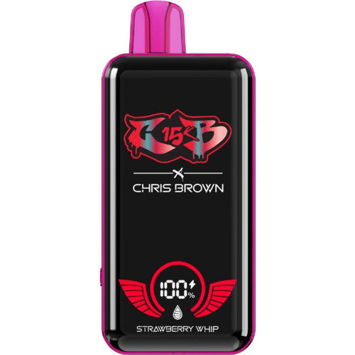 Chris Brown CB 15K disposable vape device, compact and sleek, featuring branding and a modern design.