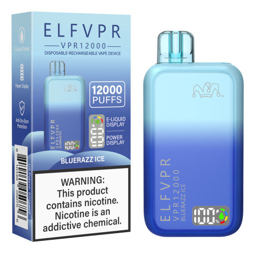 ELF VPR 12000 Puff disposable vape in sleek design with colorful branding and compact size for easy vaping on the go.