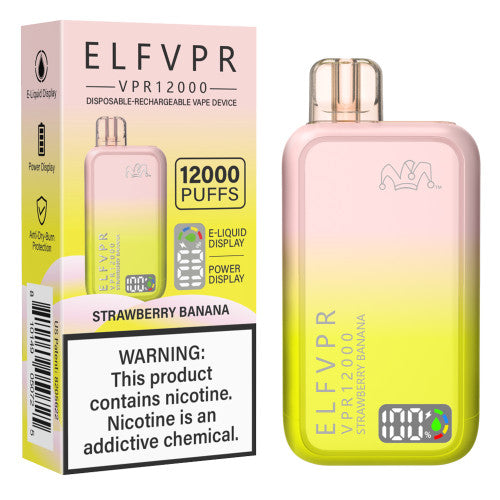 ELF VPR 12000 Puff disposable vape in sleek design with colorful branding and mouthpiece for easy vaping.