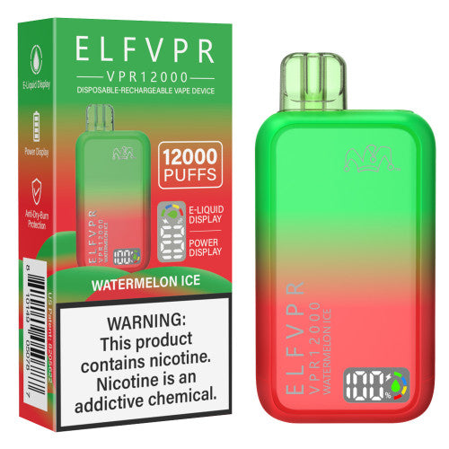 ELF VPR 12000 Puff disposable vape device with sleek design and compact size for easy vaping on the go.