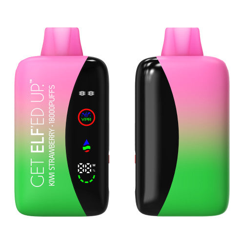 ELF VPR 18000 Puff disposable vaping device in sleek design, with colorful branding and mouthpiece visible.