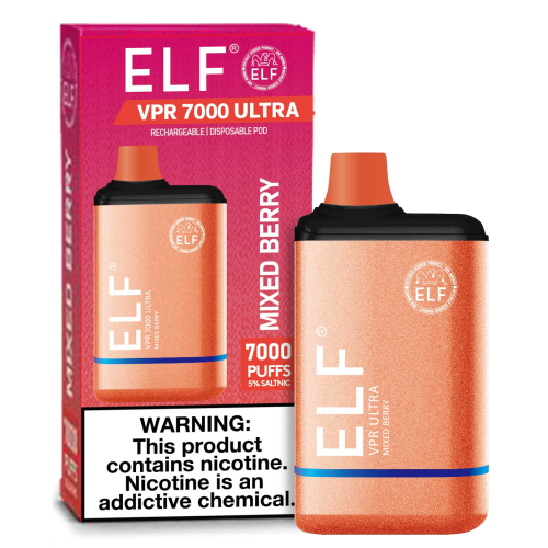 ELF VPR 7000 Puff disposable device with sleek design, featuring the ELF VPR branding and a modern, compact appearance.