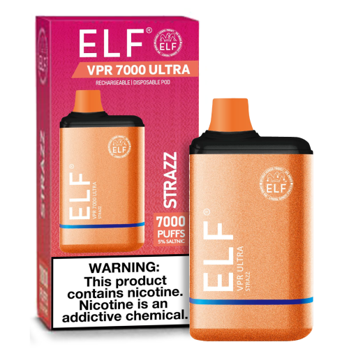 ELF VPR 7000 Puff disposable device, sleek compact vape with colorful design, used for vaping nicotine or flavorings.