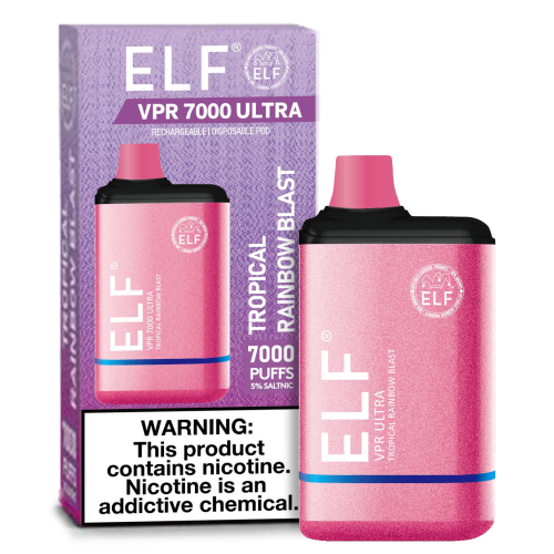 ELF VPR 7000 puff disposable device with sleek design, portable vaporizer for smooth vaping experience.
