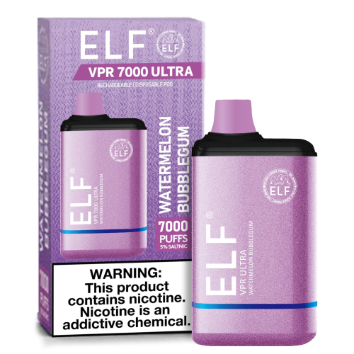 ELF VPR 7000 Puff disposable device with sleek design and compact size, ideal for convenient vaping on the go.
