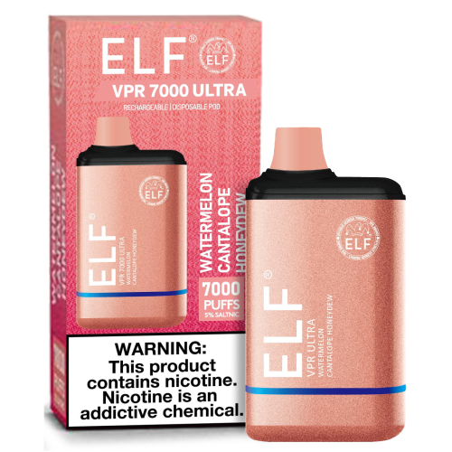 ELF VPR 7000 Puff disposable device in sleek design, featuring the ELF VPR brand logo and a modern, portable look.