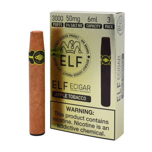 Elf VPR disposable vape with classic tobacco flavor, showing the sleek device with vibrant branding and colorful design.