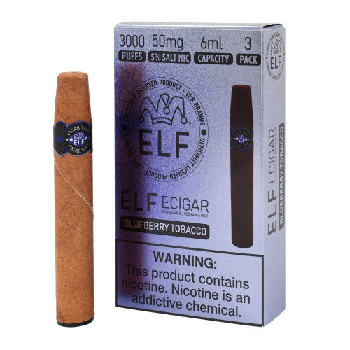 ELF VPR Elf Cigar Vape Disposable with 3000 classic tobacco puffs, compact design and mouthpiece for easy vaping.