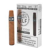 ELF VPR Elf Cigar Vape Disposable in Classic Tobacco flavor, showing the sleek black vape device with branding.