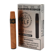 Elf Cigar Vape Disposable in Classic Tobacco, ELF VPR brand, showing sleek design and puff indicator.