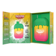 Disposable vape device from PACKS with sleek design and packaging, used for 5000 puffs of flavored vapor.