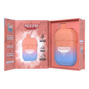PACKS PACKSPOD 5000 Puff disposable vape in sleek design with colorful branding and mouthpiece, ready for vaping.