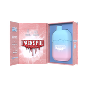 Disposable vape device from PACKS, PACKSPOD 5000 Puff, featuring sleek design and compact size for easy vaping.