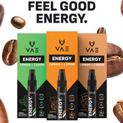 VAE Energy Spray bottle with label, compact and cylindrical, designed for convenient energy boost.