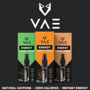 VAE Energy Spray bottle with vibrant label, compact design for quick energy boost, handheld spray for easy use.