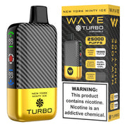 Wave Turbo 25000 disposable vape pen with sleek design and adjustable airflow, featuring the Wave brand logo.