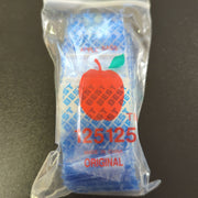 Blue Original Apple Bags, 1.25 x 1.25 inches, showcasing the small, high-quality packaging for apples or produce.