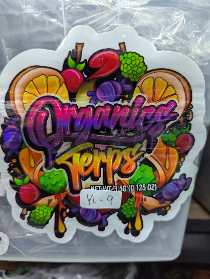 Smell-proof organic Terps Mylar bags from The Baggie Store, 50-pack, with resealable closure and secure storage design.