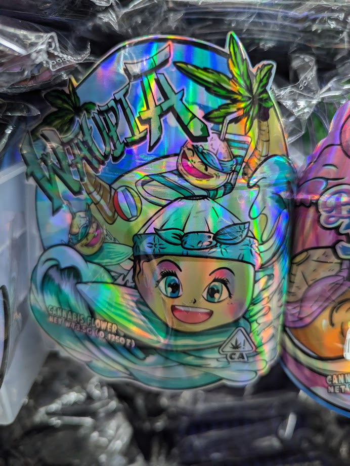 Set of 50 smell-proof Waupia Mylar Bags from The Baggie Store, featuring resealable, durable packaging for storage.