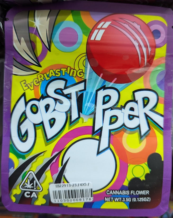 Smell-proof Gobstopper Mylar bags, 50-pack from The Baggie Store, featuring durable, resealable storage for snacks or small items.