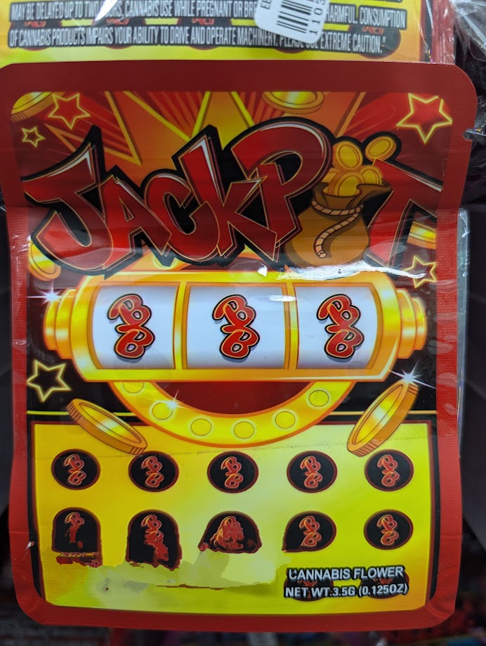 Smell-proof Jackpot Mylar Bags in a pack of 50, featuring durable, resealable storage from The Baggie Store.