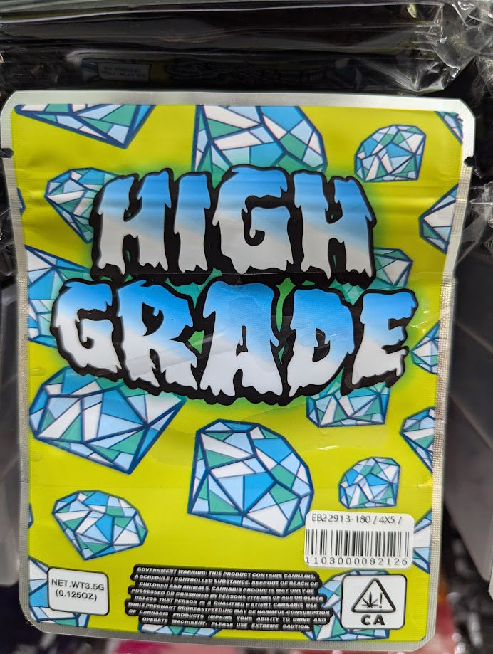 Smell proof high grade Mylar bags from The Baggie Store, 50-pack, featuring resealable, durable packaging for storage.