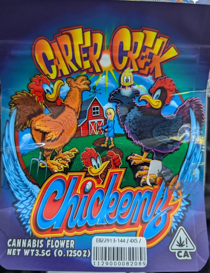 Smell-proof Carter Creek Chickens Mylar Bags, 50-pack, durable storage bags with secure closures for freshness and odor control.
