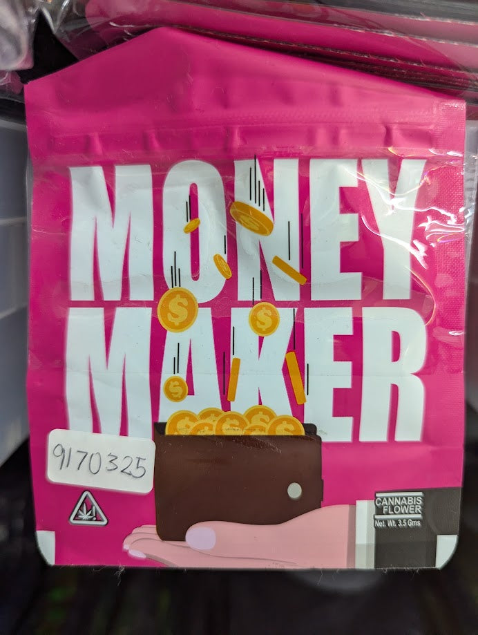 Smell-proof Money Maker Mylar Bags by The Baggie Store, 50-pack, featuring resealable, silver foil packaging for secure storage.