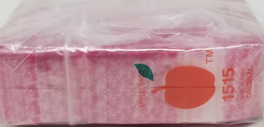 Pink Panther resealable bags by Original Apple Bags, 1.5x1.5 inches, featuring a playful pink panther design.