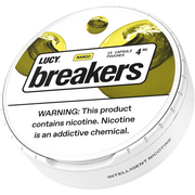 LUCY Lucy Breakers 4MG energy drink sleeve with 5 cans, featuring colorful packaging and branding on the cans.