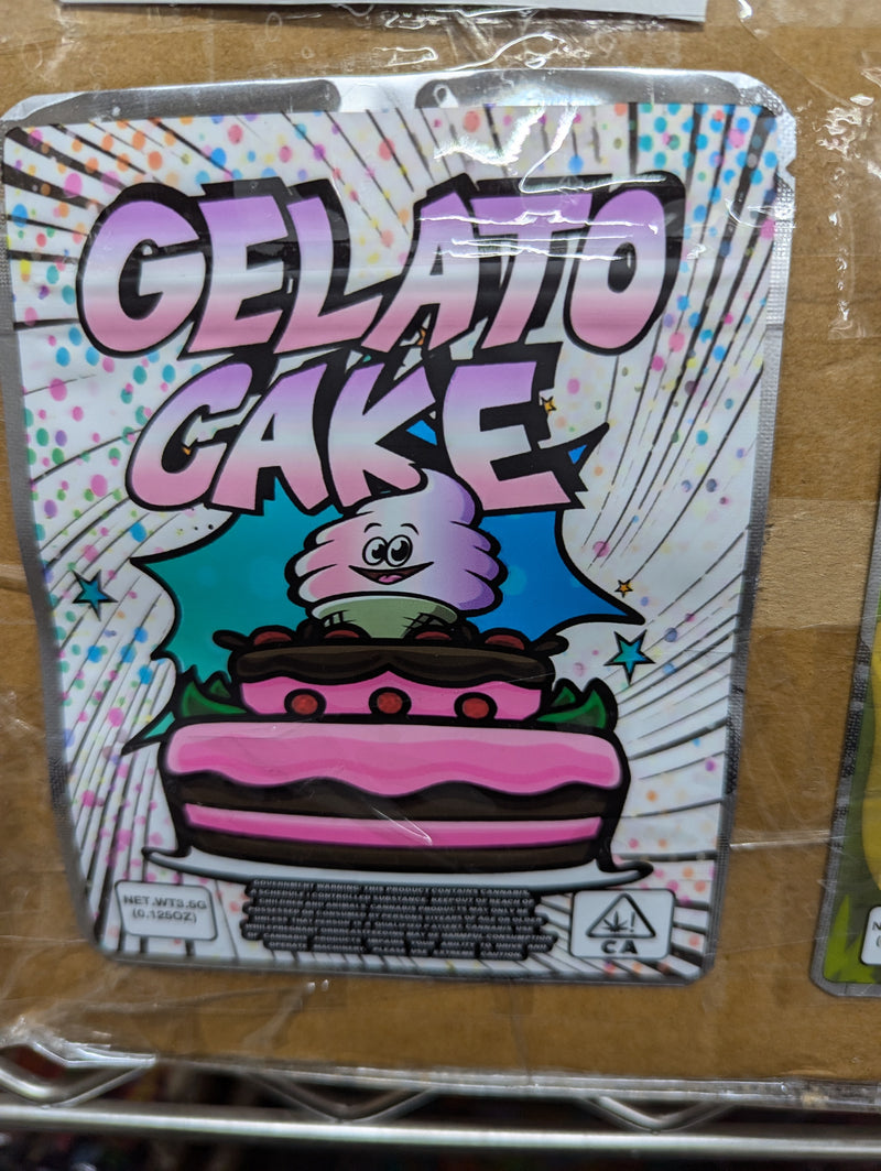 Smell-proof Gelato Cake bags from The Baggie Store, 50-pack with resealable, odor-controlled design for discreet storage.