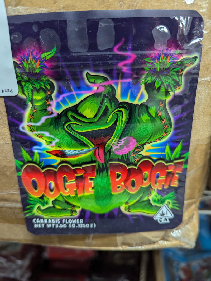Smell-proof Oogie Boogie themed storage bags from The Baggie Store, 50-pack, designed for discreet storage.