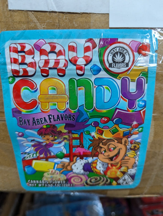 Smell-proof Bay Candy bags by The Baggie Store, 50-pack, featuring resealable, discreet storage for snacks and treats.