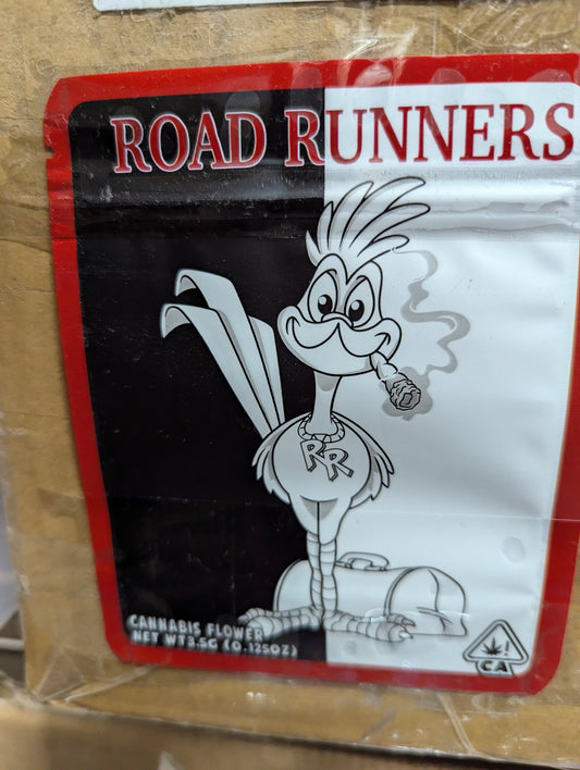 Smell-proof Road Runners bags by The Baggie Store, 50-pack, featuring discreet, durable storage for sensitive items.