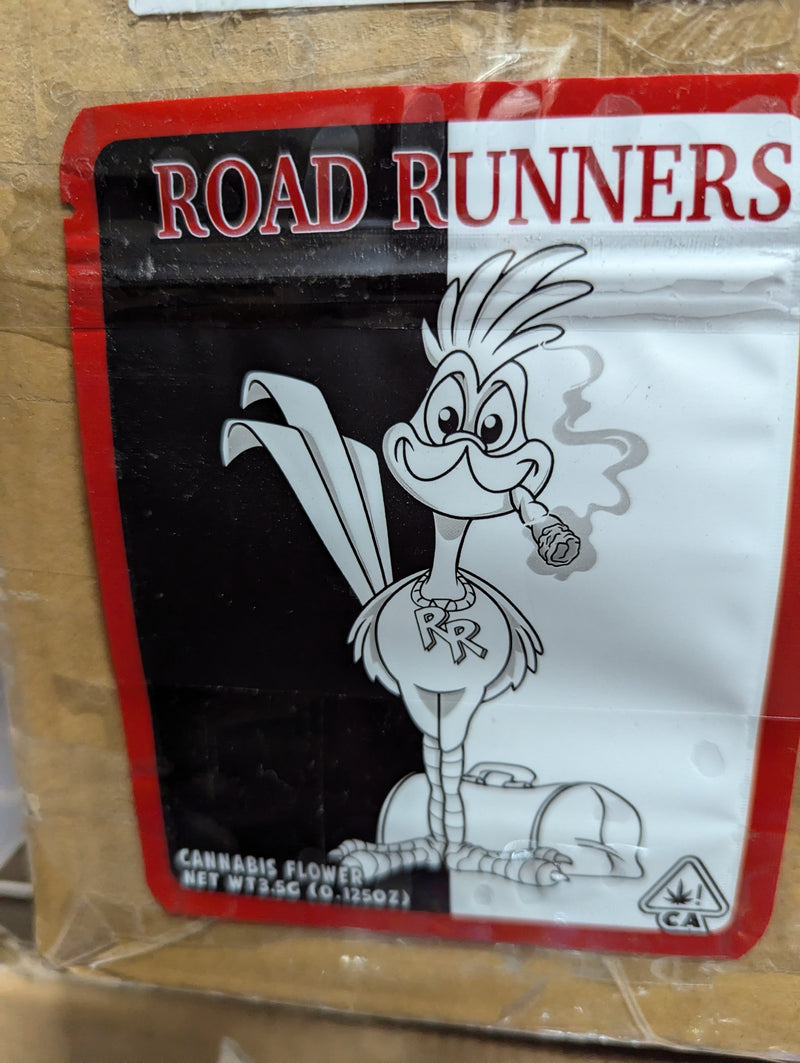 Smell-proof Road Runners bags by The Baggie Store, 50-pack, featuring discreet, durable storage for sensitive items.