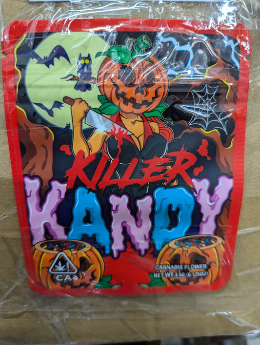 Smell-proof Killer Candy bags by The Baggie Store, 50-pack of discreet, resealable storage pouches for snacks or small items