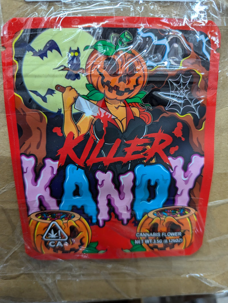 Smell-proof Killer Candy bags by The Baggie Store, 50-pack of discreet, resealable storage pouches for snacks or small items