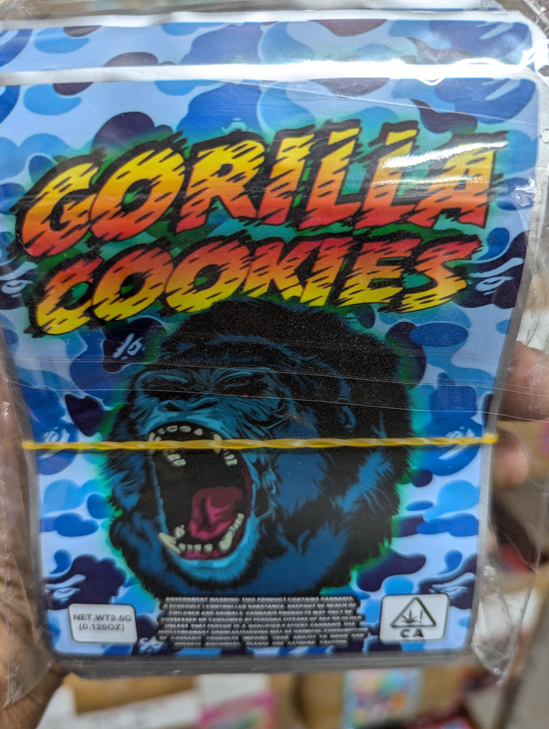 Smell proof Gorilla Cookies storage bags by The Baggie Store, 50-pack, featuring resealable, odor-blocking design
