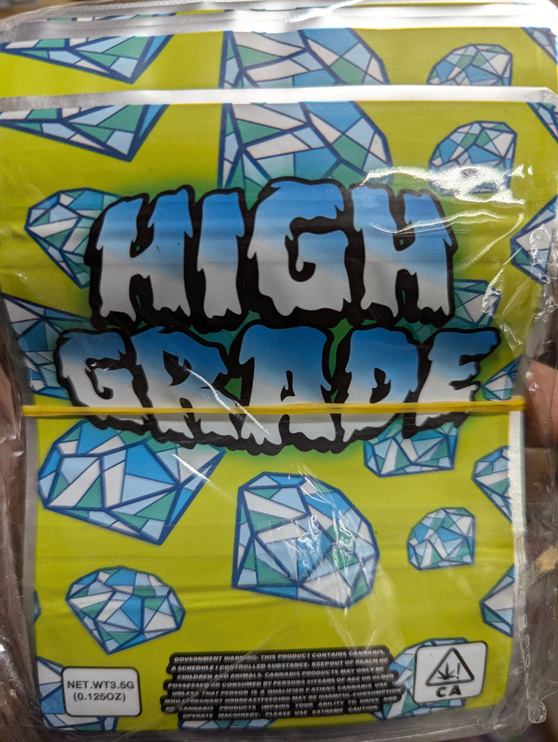 Smell-proof storage bags from The Baggie Store, high-grade quality, 50 bags per pack, with resealable closure for discreet storage.