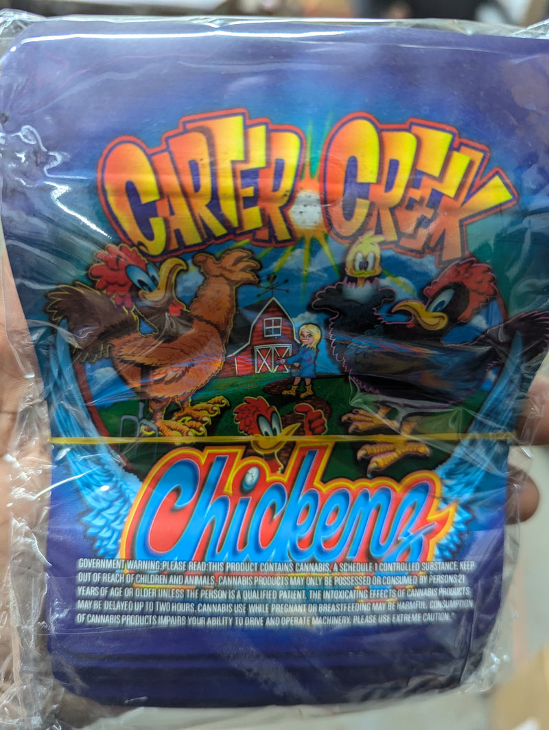 Smell-proof Carter Creek Chinkenz bags from The Baggie Store, 50-pack, featuring discreet, secure storage for sensitive items.