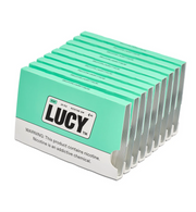 LUCY Lucy Nicotine Gum 4MG, 10-count sleeve, shown in its packaging with pieces of gum visible.