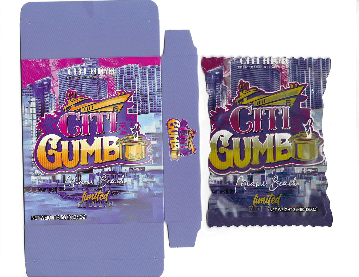 Smell-proof CITI GUMBO bag from The Baggie Store, designed for discreet storage with a secure zip closure.