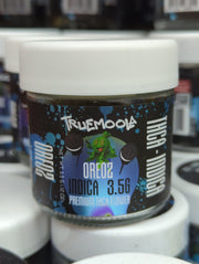 Premium indoor THC-A flower by The Baggie Store, Truemoola Premium Indoor Flower THC-A 3.5g with vibrant green buds and trichomes