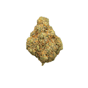 TRUEMOOLA THCA Flower Candy Gelato hybrid 3.5g, fresh cannabis buds with vibrant green and purple hues, in a clear container.