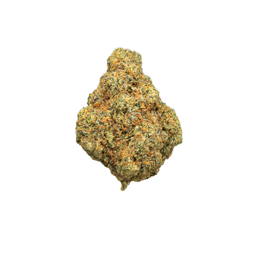 TRUEMOOLA THCA Flower Candy Gelato hybrid 3.5g, fresh cannabis buds with vibrant green and purple hues, in a clear container.