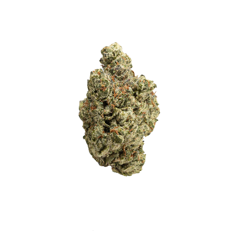 TRUEMOOLA THCA Flower Lemon Kush Sativa 3.5g with vibrant green buds and orange hairs, showcasing fresh cannabis flowers.