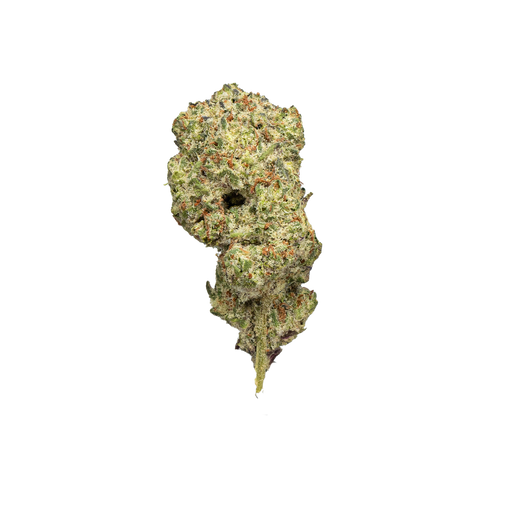 TRUEMOOLA THCA Flower Oreoz Indica strain in 3.5g package, showcasing dense, frosty buds with orange hairs and trichomes.