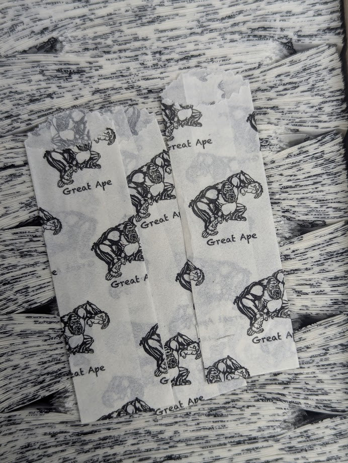 GREAT APE -Vellum Glassine Stamp Wax Paper Envelope Bags - The Baggie Store