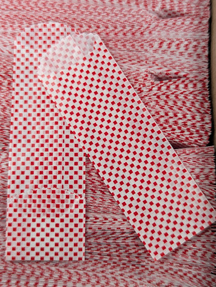 RED SQUARE - Vellum Glassine Stamp Wax Paper Envelope Bags - The Baggie Store