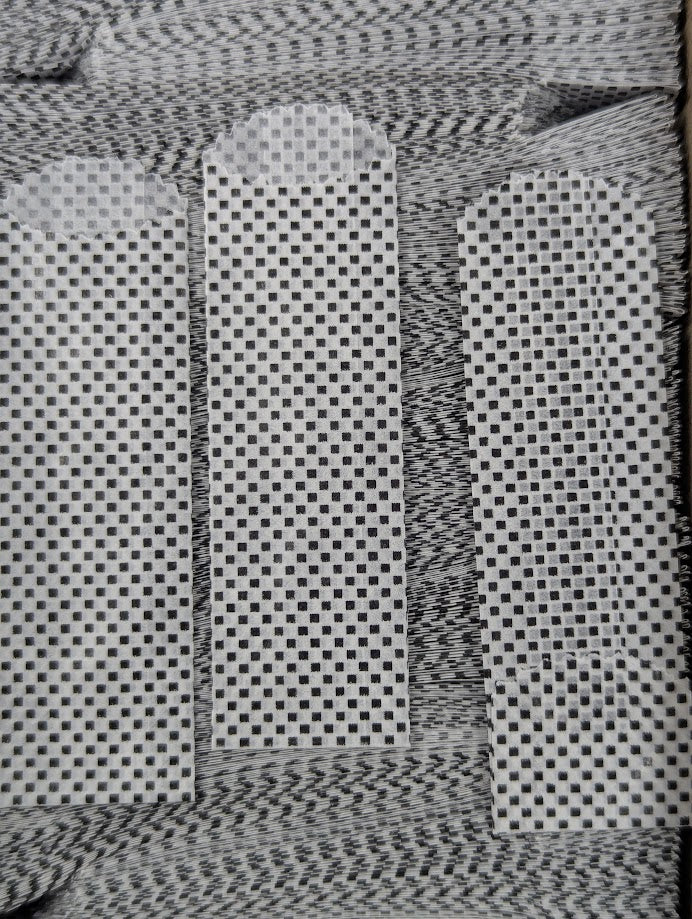 BLACK SQUARE - Vellum Glassine Stamp Wax Paper Envelope Bags - The Baggie Store